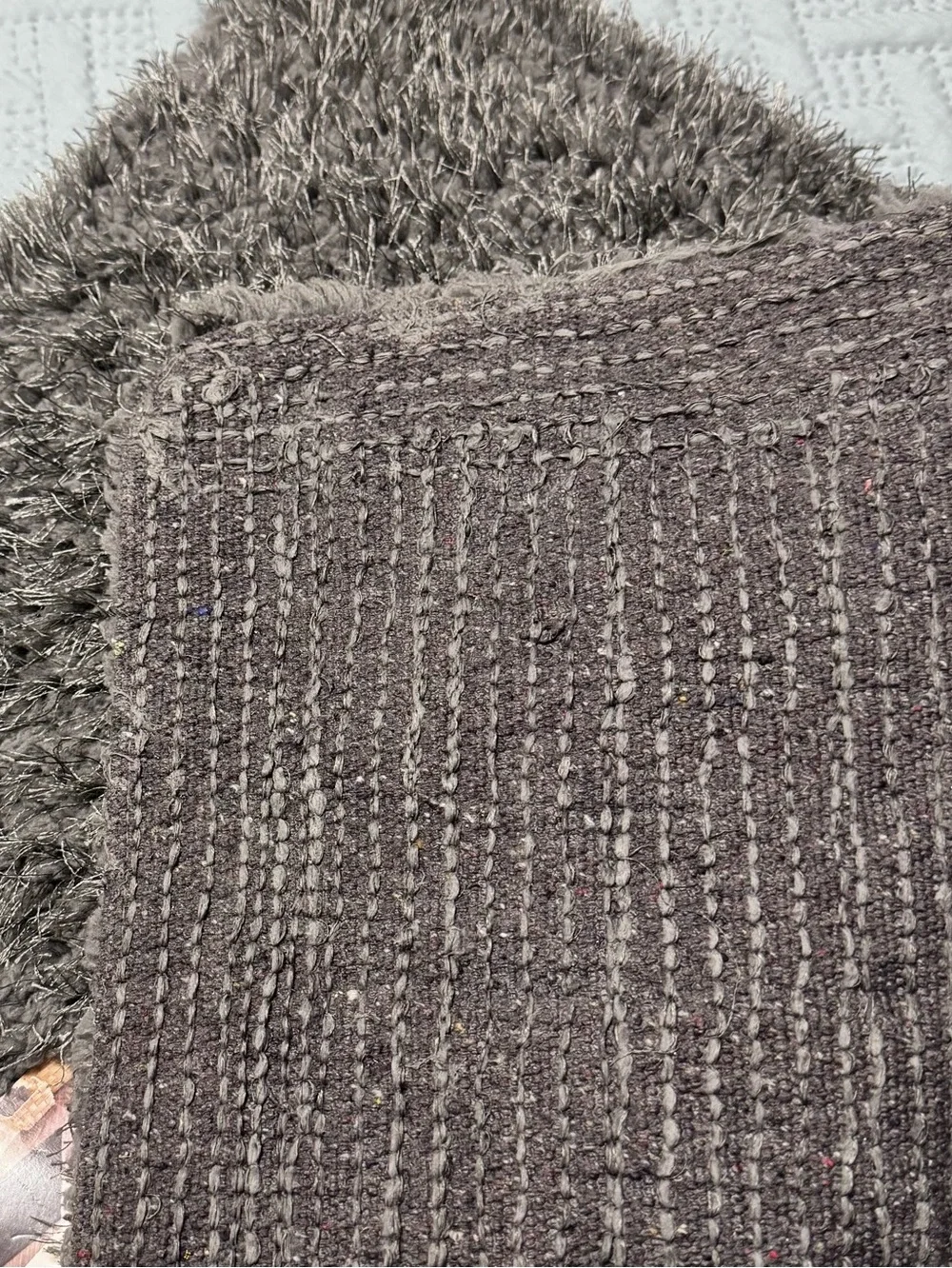 Nedia Home Shag Bath Rug Non-Skid Microfiber Dark Gray 17.5 x 24.5 NWT